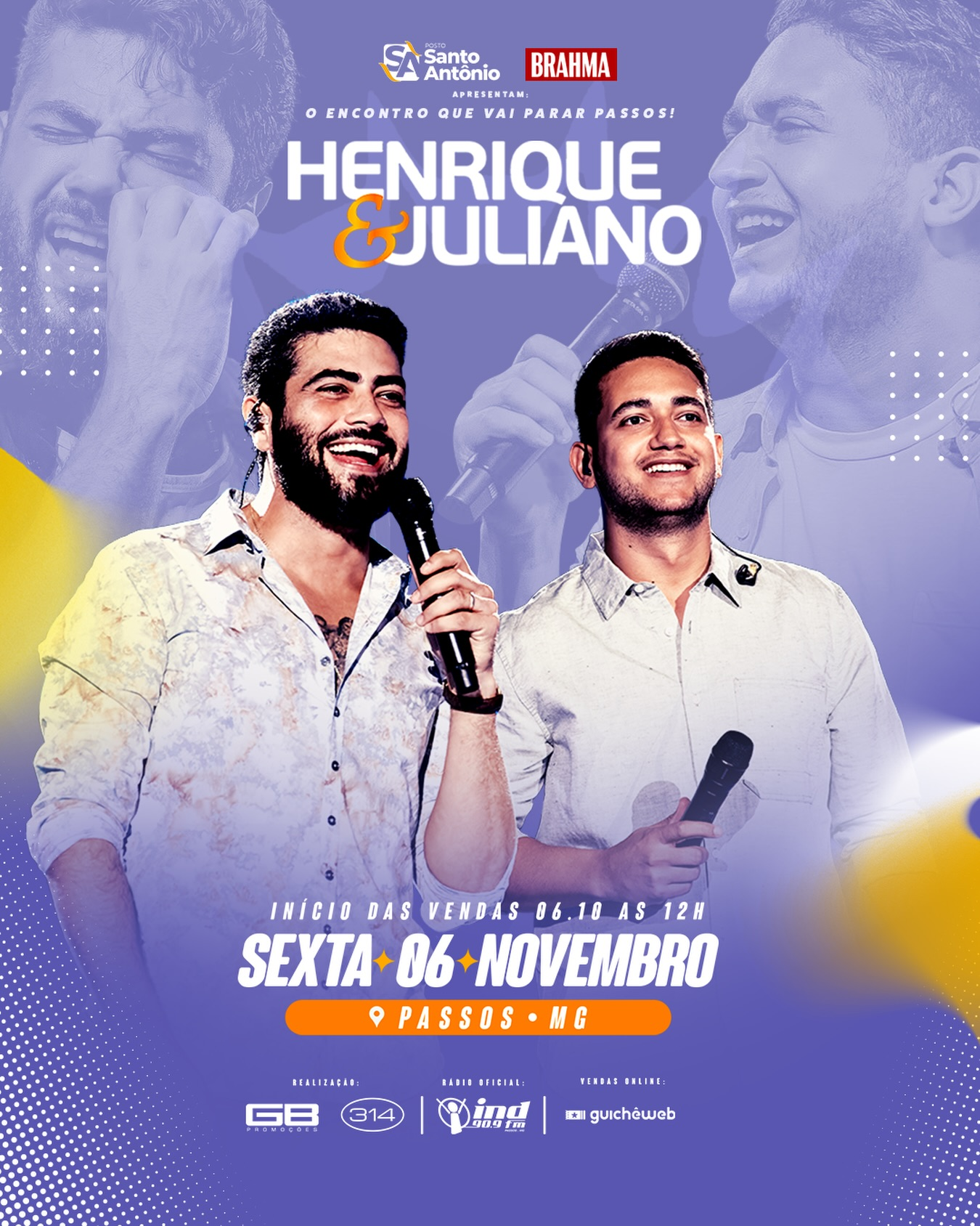 Capa do evento Henrique & Juliano em Passos - MG